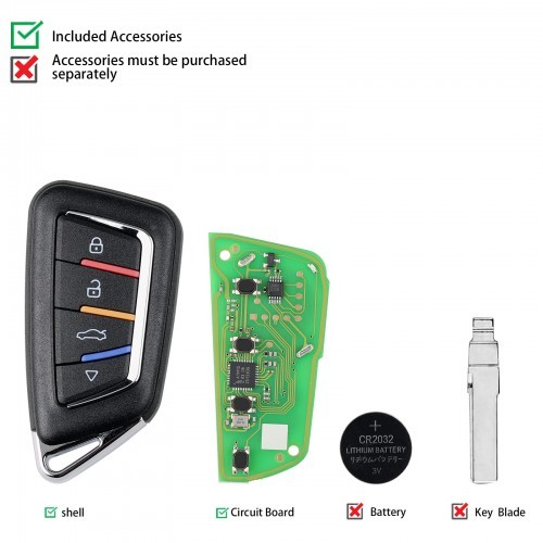 Xhorse XSKF30EN Smart Key Knife Style 4 Buttons English 5pcs/lot
