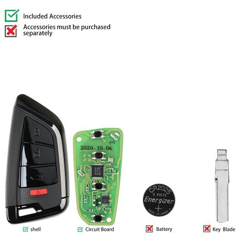 Xhorse XSKF21EN Smart Remote Key Memorial Knife Style 4 Buttons English 5pcs/lot