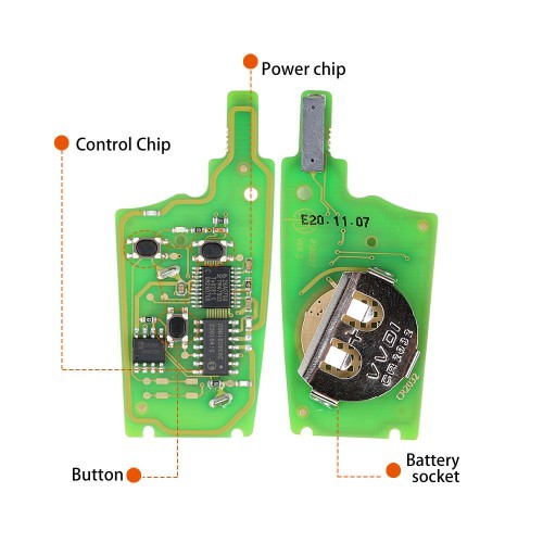 Xhorse XNAU01EN Wireless Remote Key Audi Flip 3/4 Button Key English 5pcs/lot