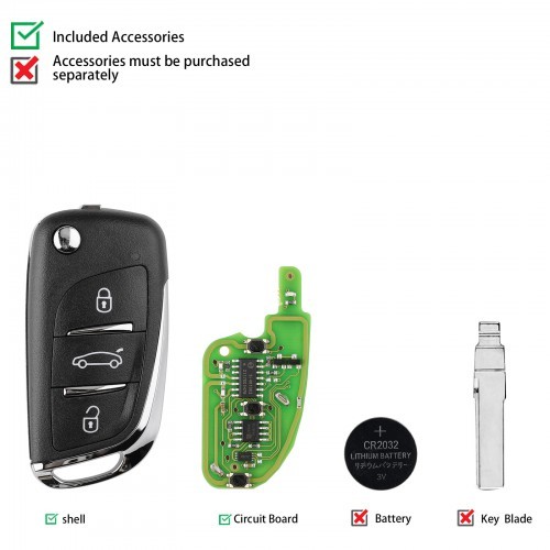 Xhorse XEDS01EN Super Remote Key DS 3 Buttons Built-in Super Chip English 5pcs/lot