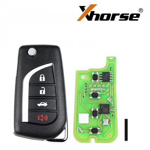Xhorse XKTO10EN Wire Remote Key Toyota Flip 4 Buttons English 5pcs/lot