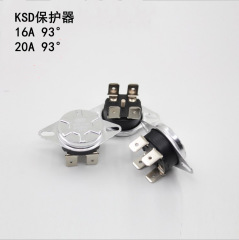 电热水器限温器KSD302XsT配件93℃温控器1520A超温保护器