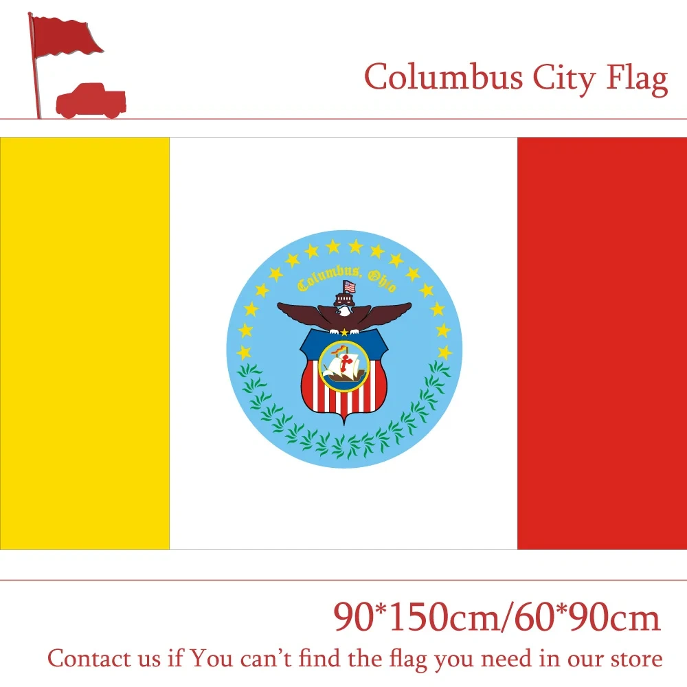 Columbus City Flag The Capital Of US Ohio State 90*150cm 60*90cm Flag 3x5ft Custom High-quality Polyester
