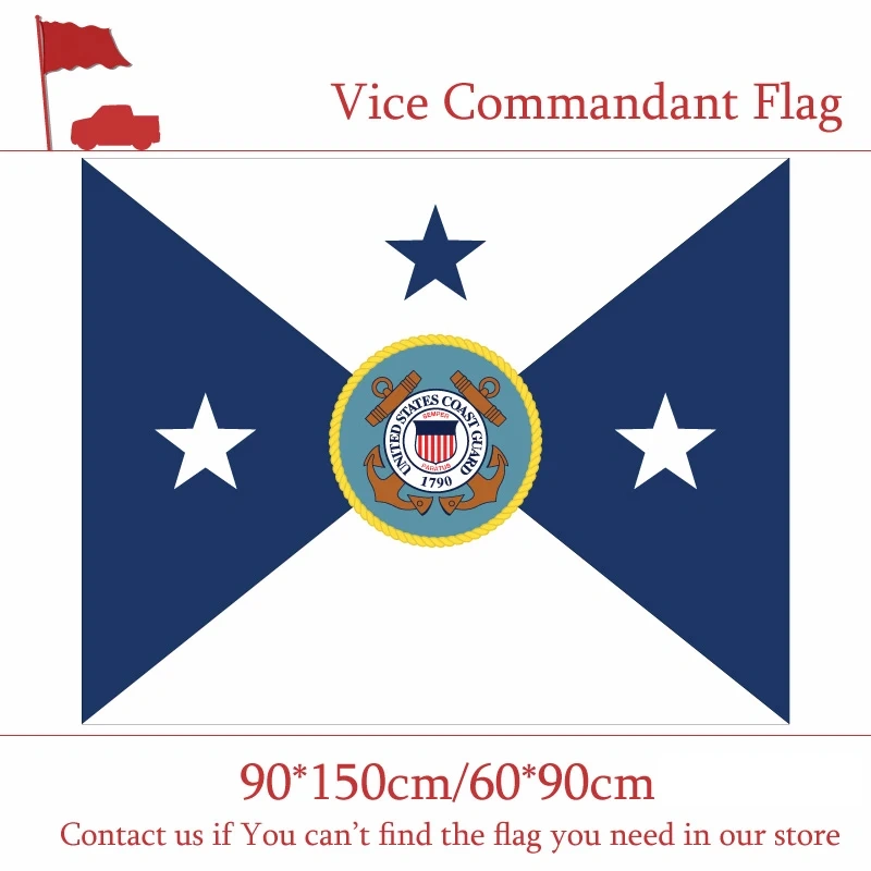 3x5ft Polyester Banner The Coast Guard Auxiliary Commandant Flag 90*150cm 60*90cm 40*60cm Flying Flag America 15*21cm Hand Flag