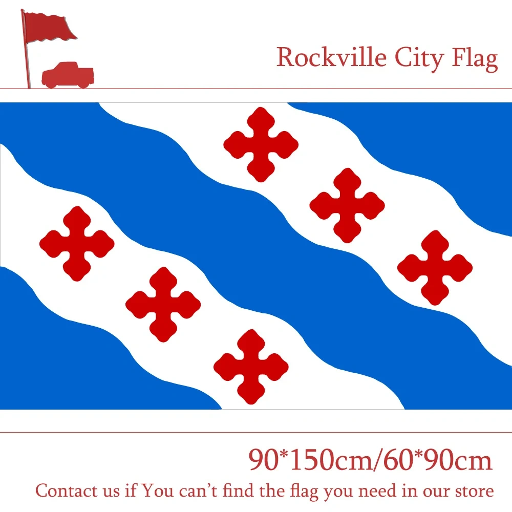 Maryland State Rockville City Flag 90*150cm 60*90cm Decorative 100d 3x5ft Polyester Custom Banner