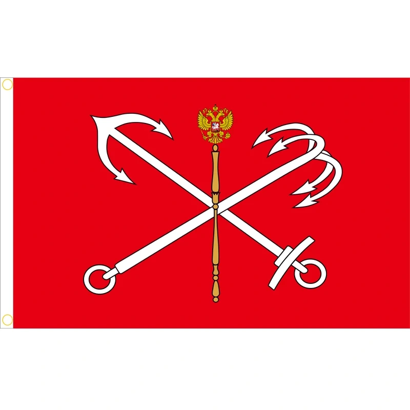 High Quality Printed Polyester Flag Flags of Russia St. Petersburg State Flags Banners Fast Shipment