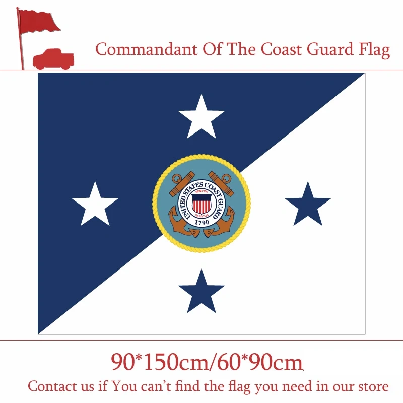 3x5ft Polyester Banner The Coast Guard Auxiliary Commandant Flag 90*150cm 60*90cm 40*60cm Flying Flag America 15*21cm Hand Flag
