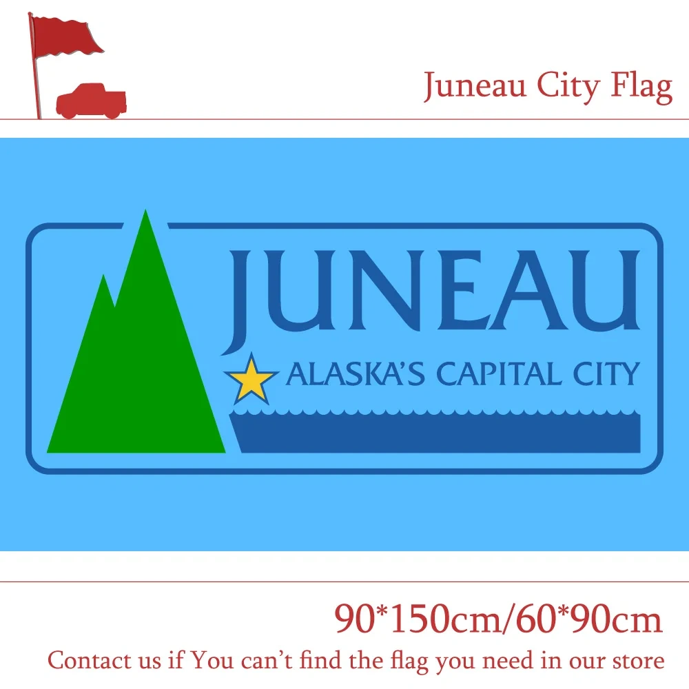 90*150cm 60*90cm Flag 3x5ft Custom High-quality Polyester Juneau City Flag Capital of Alaska For Campaign Vote