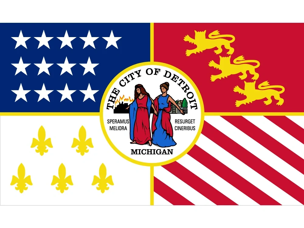 3x5 Feet Custom High-quality Banners USA Michigan Detroit City Flag 90*150cm 60*90cm Flag