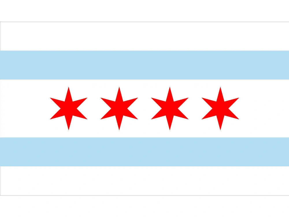US Chicago City Flag State of Illinois 90*150cm 60*90cm Flag 3x5ft Printing Banners For Campaign Office Decoration