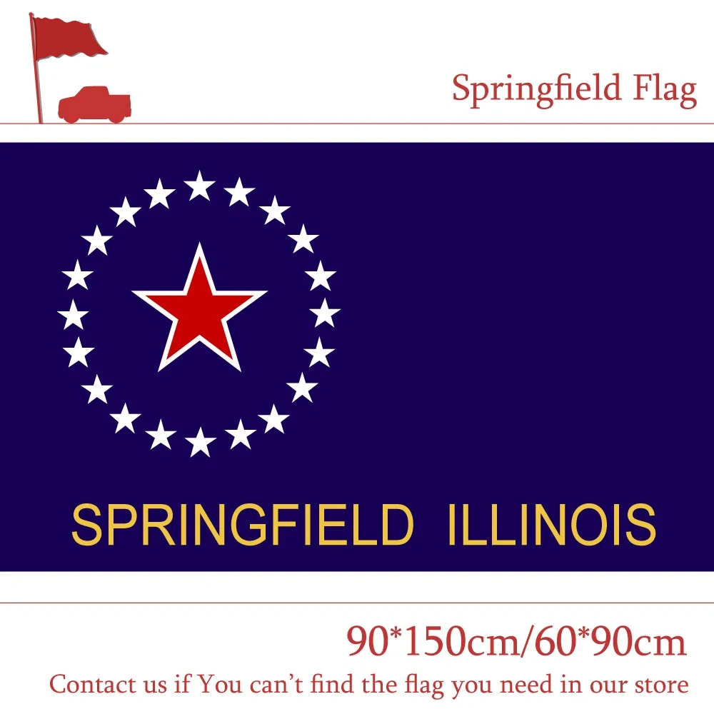 3x5ft USA Springfield City Flag The Capital of Illinois 90*150cm 60*90cm Flag Custom High-quality 100d Polyester