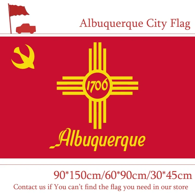 New Mexico State 3x5ft Albuquerque City Flag 60*90cm 90*150cm Flag Custom 100d Polyester40*60cm Car Flag For Campaign Vote