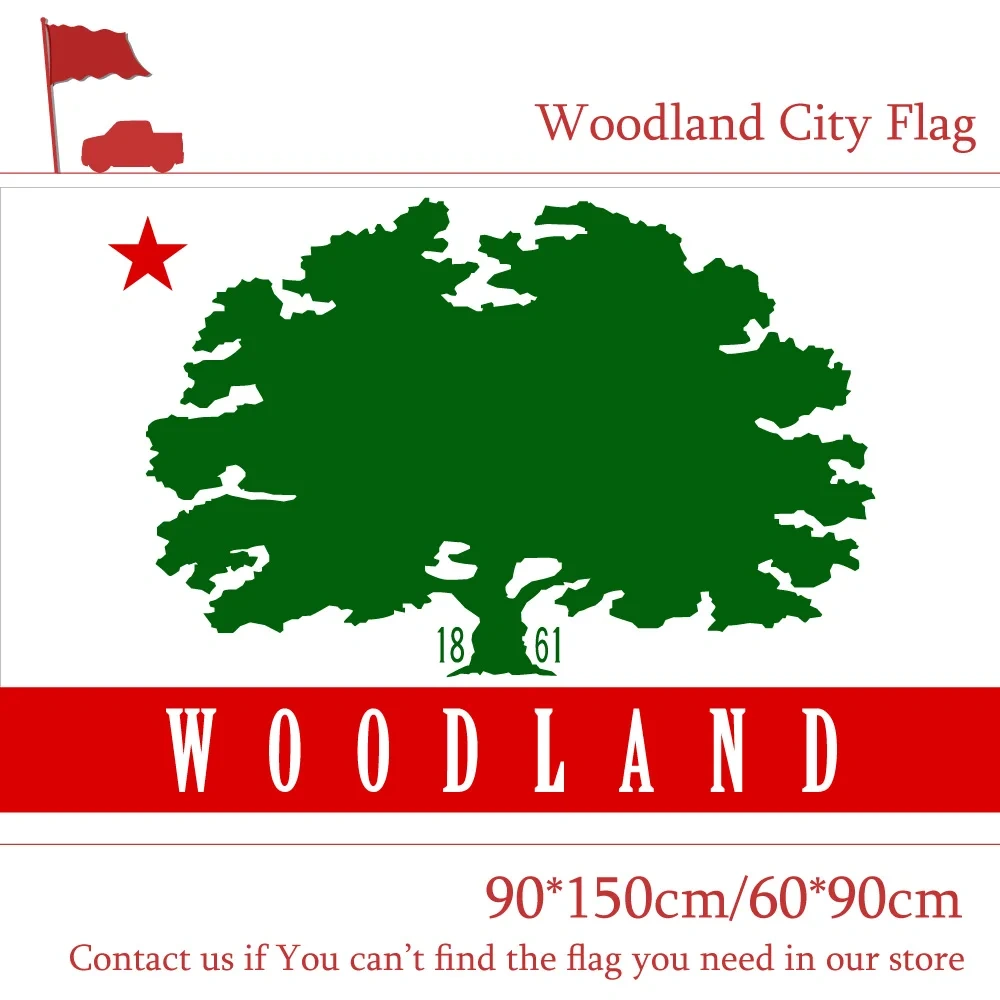 USA Woodland City Flag 60*90cm 90*150cm Flag 100d Polyester Custom 3x5ft California State