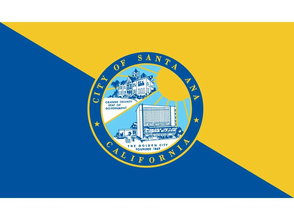 Santa Ana City Flag Of US California State 90*150cm 60*90cm 3ft*5ft Digital Print 100d Polyester Banners with Brass Grommets