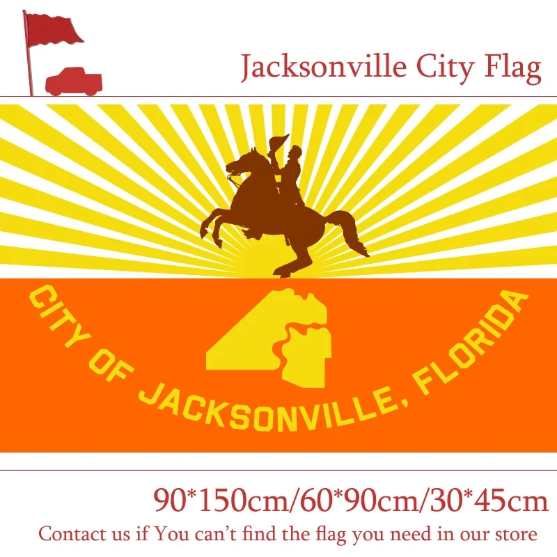 60*90cm Jacksonville City Flag 90*150cm Flag Custom 3x5ft 100d 40*60cm Car Flag Florida State