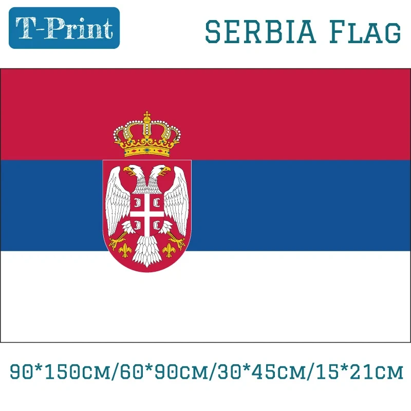 Serbia National Flags and Banners 60*90cm 90*150cm 40*60cm Flying Flag 15*21cm Hand Flag 3x5ft Polyester Banner For Home Office