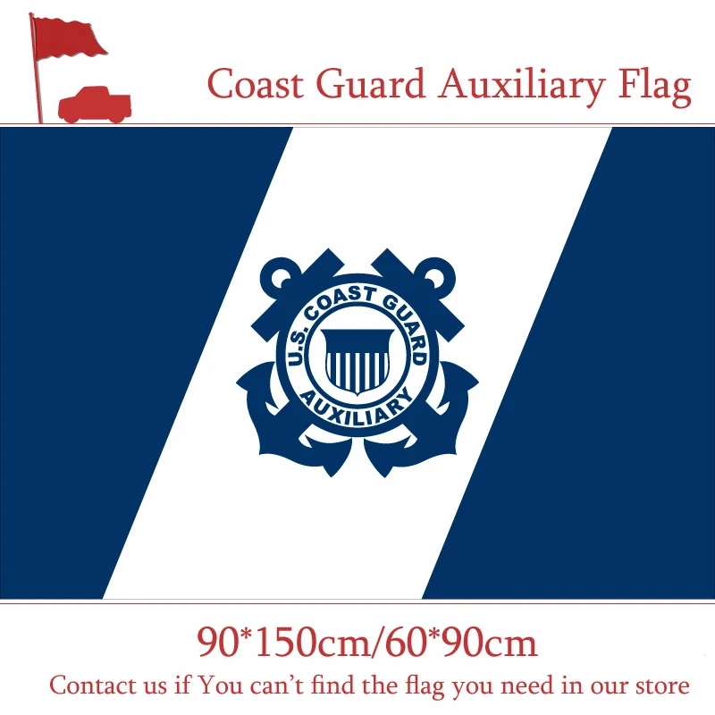 3x5ft Polyester Banner The Coast Guard Auxiliary Commandant Flag 90*150cm 60*90cm 40*60cm Flying Flag America 15*21cm Hand Flag
