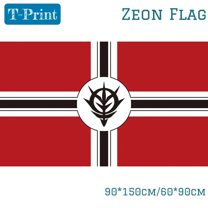 Zeon Flag Zion flag and Banner 3x5ft Polyester 90*150cm 60*90cm 40*60cm Flying Flag 15*21cm Hand Flag Up Cos Animation Banners