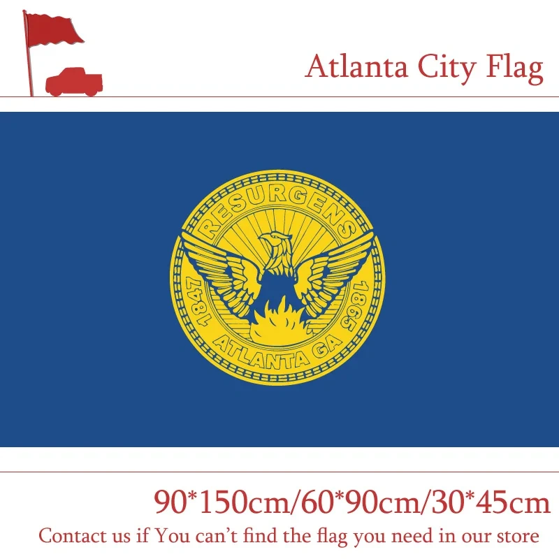 Atlanta City Flag 90*150cm 60*90cm Flag 3x5ft Digital Printing Brass Grommets High-quality 40*60cm Car Flag For Home Decoration