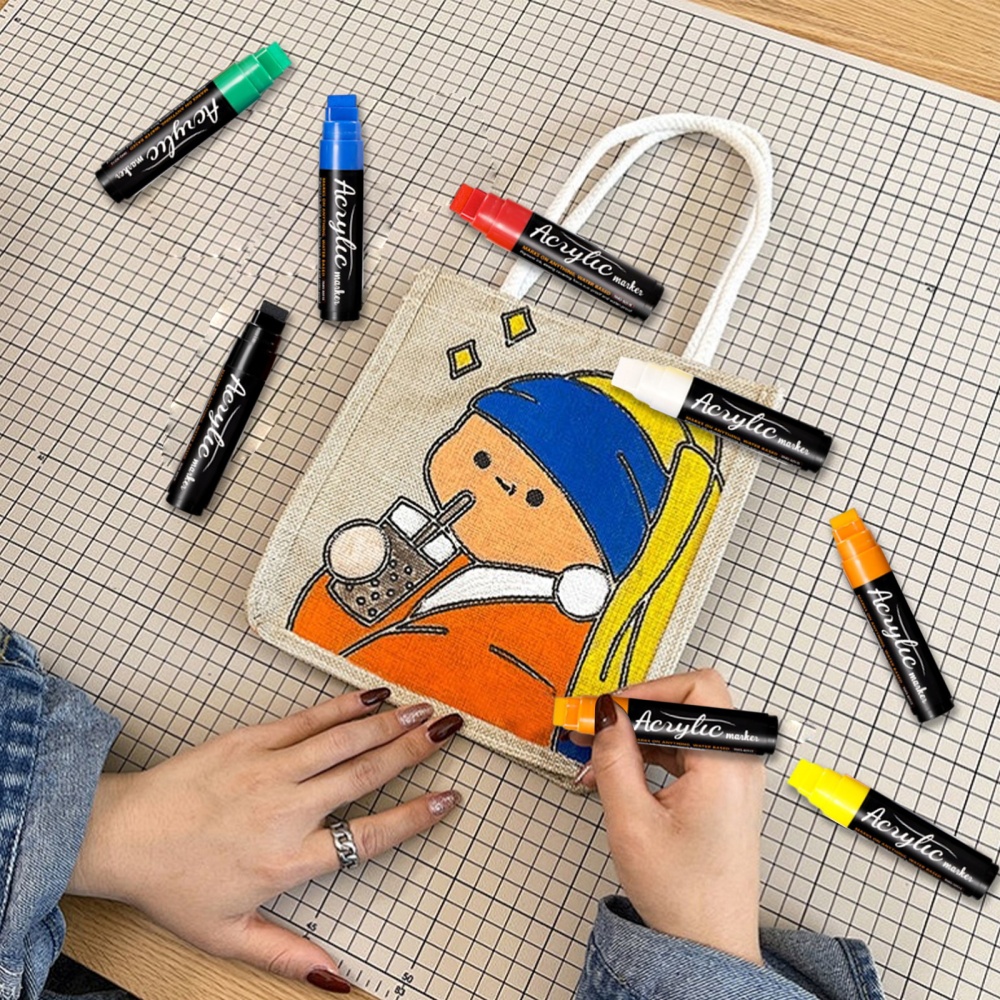 10 Graffiti Jumbo Acrylic Markers,15mm Jumbo Felt Tip Poster Paint Pens Acrylic painting Pen for Whiteboard Window Paint Glass Plastic Wood Rock and Metal Graffiti