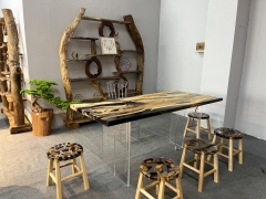 Epoxy Resin Dining Table Wood Liquid Transparent Glass Epoxy Wood Table