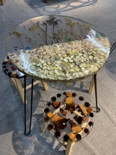 Epoxy Resin Dining Table Wood Liquid Transparent Glass Epoxy Wood Table