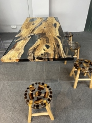 Epoxy Resin Dining Table Wood Liquid Transparent Glass Epoxy Wood Table