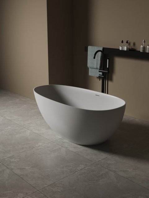 Smooth Surface Freestanding Acrylic Bathtub Fiberglass Resin Bathtub for Hotel or Home
