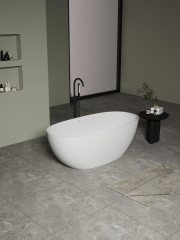 Smooth Surface Freestanding Acrylic Bathtub Fiberglass Resin Bathtub for Hotel or Home