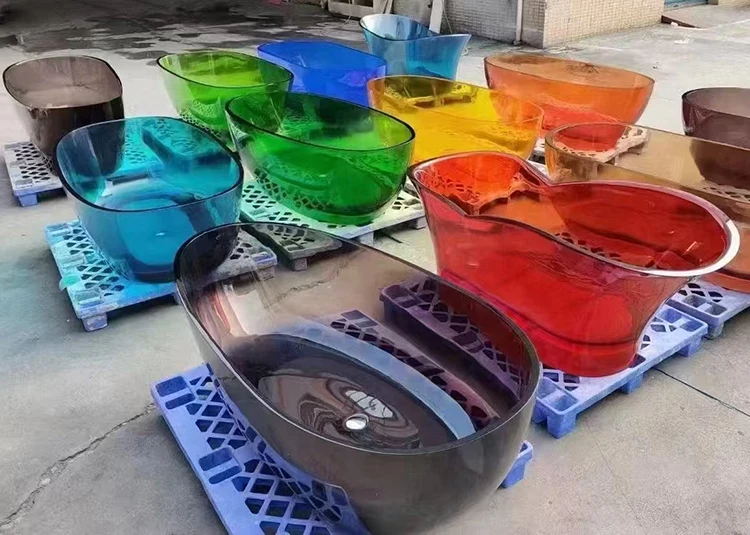 Easy to Clean Freestanding Acrylic Bathtub Acrylic Transparent Bathtub for Home/Hotel