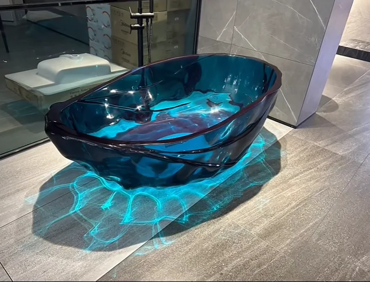 Easy to Clean Freestanding Acrylic Bathtub Acrylic Transparent Bathtub for Home/Hotel