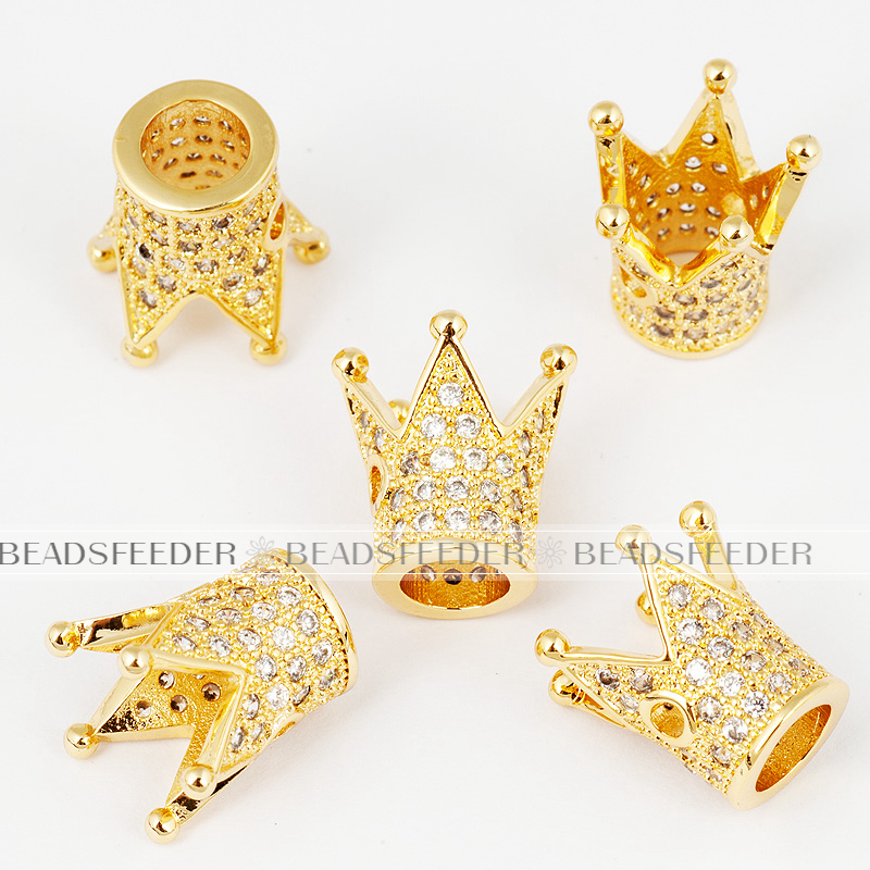 King Crown beads with clear Zirconia