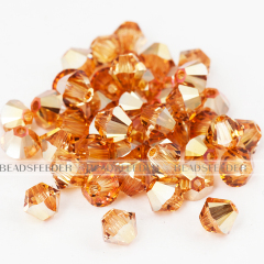 50pcs Austrian Crystal Beads, 5301/5328 4mm, Bicone beads ,METSH,Size: about 4mm long, 4mm wide, Hole: 1mm