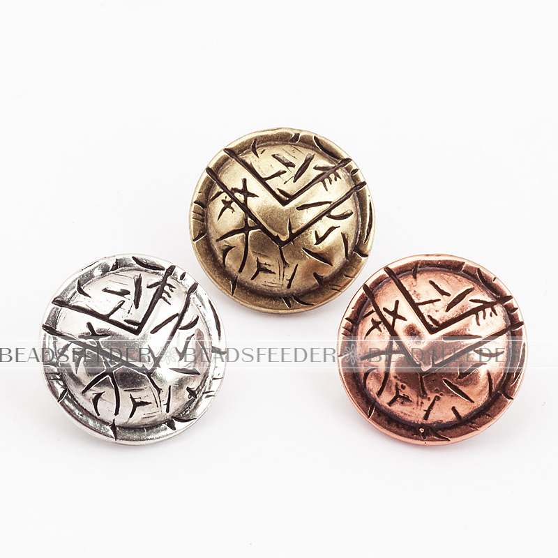 Warriors Shield weapon Bead,botton bead, antique style 550 Paracord Bead Skull Charm,fit for EDC Survival Bracelet Lanyard,17x10mm