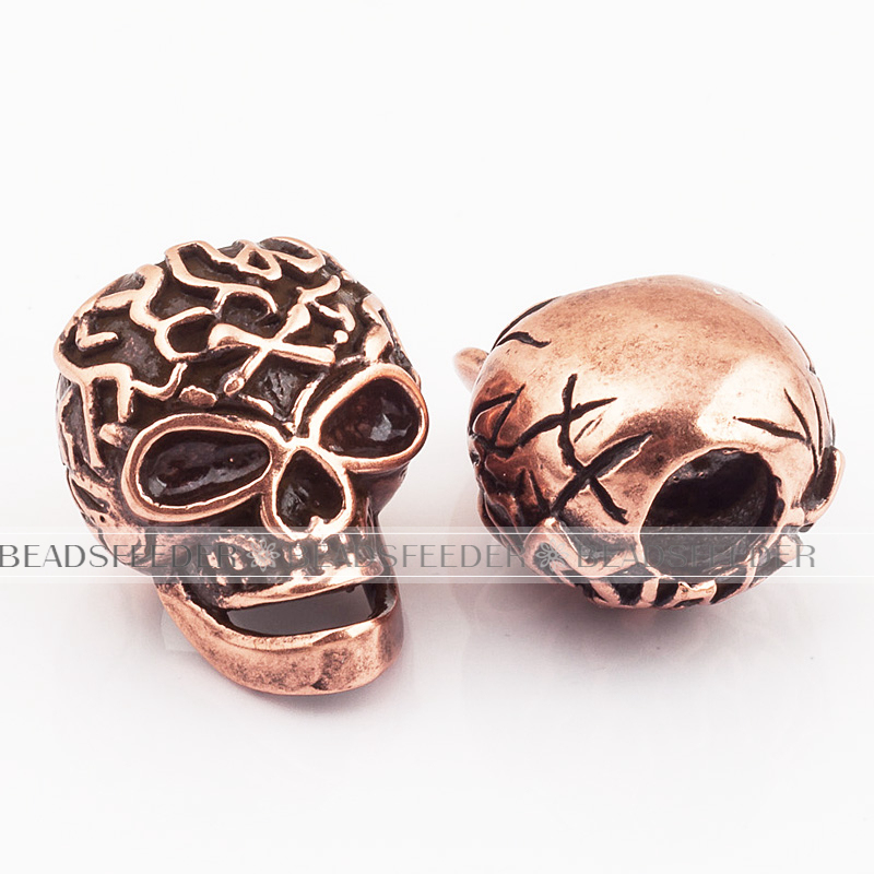 Skull Bead ,Paracord Bead Skull Charm, fit for EDC Survival Bracelet Keychain Lanyard,Men Bracelet Making,19x14x12mm