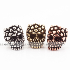 Skull mask Bead,paracord bead,antique style Paracord Bead Skull Charm,fit for EDC Survival Bracelet Lanyard,18x14x14mm
