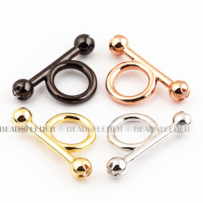 Paracord Clasp Micro paved , CZ Micro Pave Clasp, fit 550 Paracord Survival Bracelet Making,black/white gold /rose gold,24mm