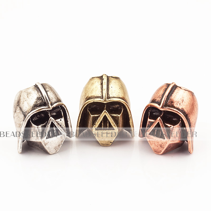 Darth vader Dark knight Soldier Helmet Beads,SuperHero Charm Beads Fit Paracord Bracelet Keychain Making ,Men Bracelet Making,18x15x13.5mm