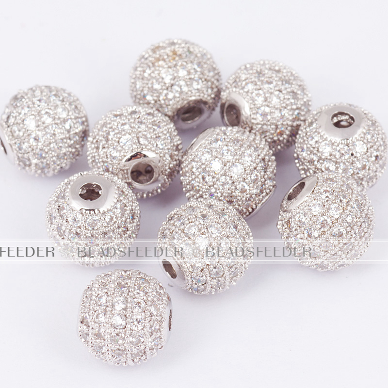 4mm clear CZ shamballa round ball bead Micro Pave Bead,Clear Cubic Zirconia CZ beads,for men and women Bracelet