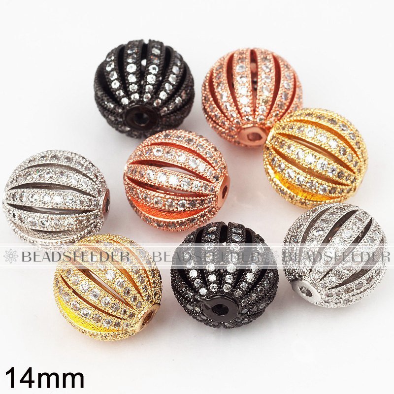 14mm clear CZ shamballa round ball bead Micro Pave Bead,Clear Cubic Zirconia CZ beads,for men and women Bracelet
