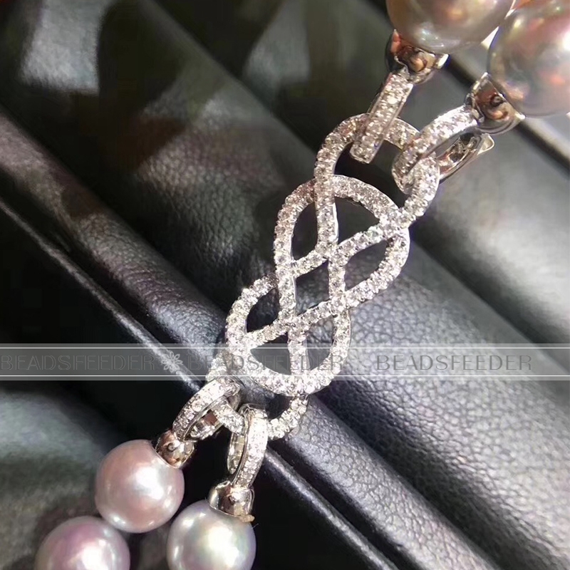 Two strands Bracelet Necklace Clasp Buckle Micro paved , CZ Micro Pave Clasp Fastener for Beading supplies, 53x13mm 1pc
