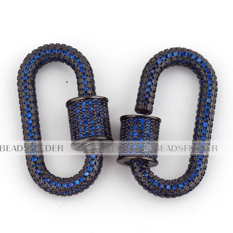 Silver Micro Pave 23mm Star Carabiner Clasp - Bead World