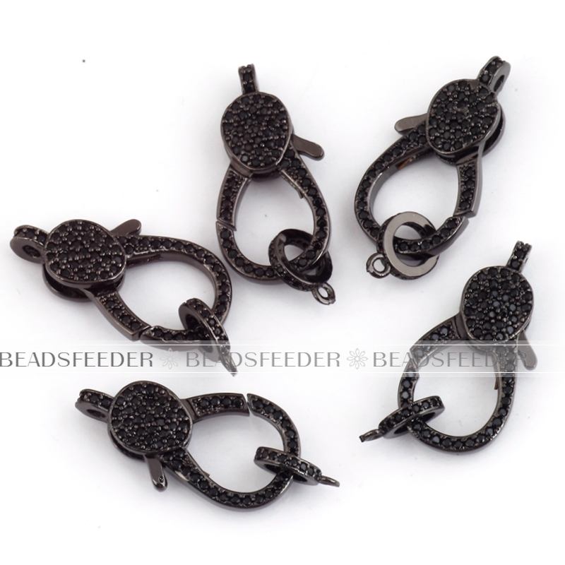 Black CZ lobster clasp