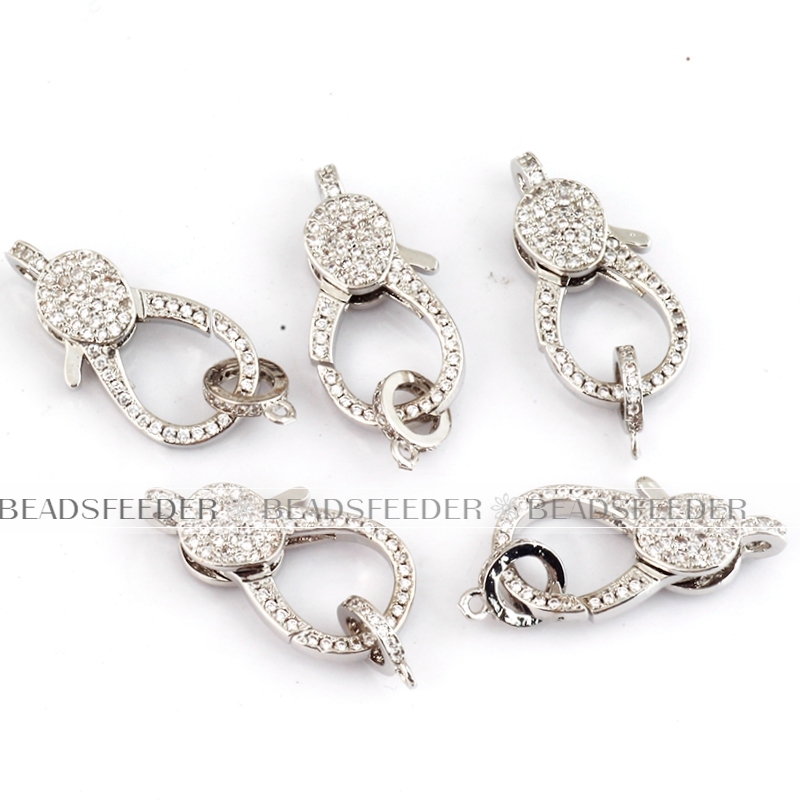 Clear CZ lobster clasp