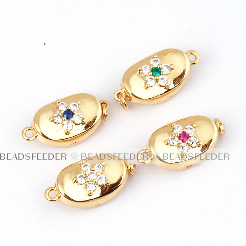 Blue CZ Bean shape clasp for bracelet and necklace