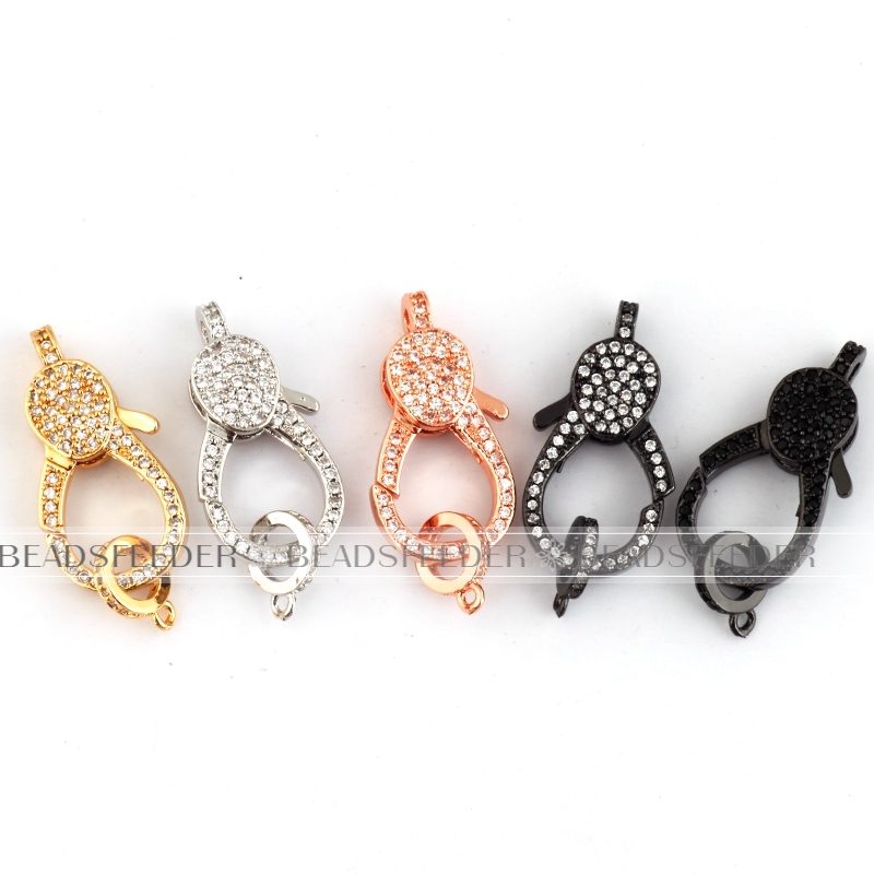 Black CZ lobster clasp
