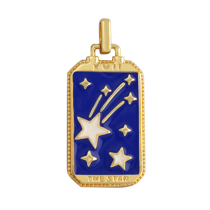 Enamel Tarot Cards Sun Star Moon Evil Eye Heart Hand Charm Pendant,New 18K Gold Plated Bracelets Necklaces Jewelry Accessories