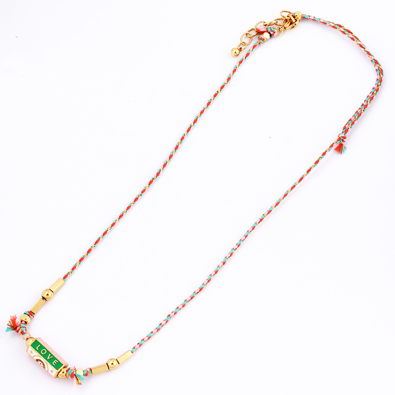 Evil Eye Necklace Amour Turkish Blue Pink Long Knotting Beaded Boho Jewelry,Women Sweater Amulet Party Summer Beach Gift For Her