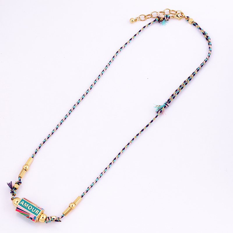 Evil Eye Necklace Amour Turkish Blue Pink Long Knotting Beaded Boho Jewelry,Women Sweater Amulet Party Summer Beach Gift For Her