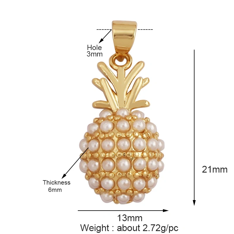 Colourful Zircon Apple Cherry Strawberry Grape Fruit Charm Pendant,Sweet 18K Gold Plated Brass Necklace for Jewelry Findings